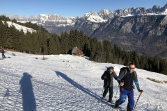 erste Schneeschuhtour am Freitag bei bestem Wetter.